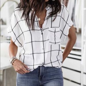 White and black blouse